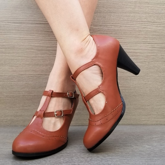 Vintage Style Oxford Heels Rockabilly - Picture 2 of 8